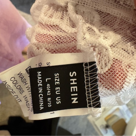 SHEIN Romantic Feminine White Lace festival Cardigan/Cover Up sheer boho L - Picture 2 of 3